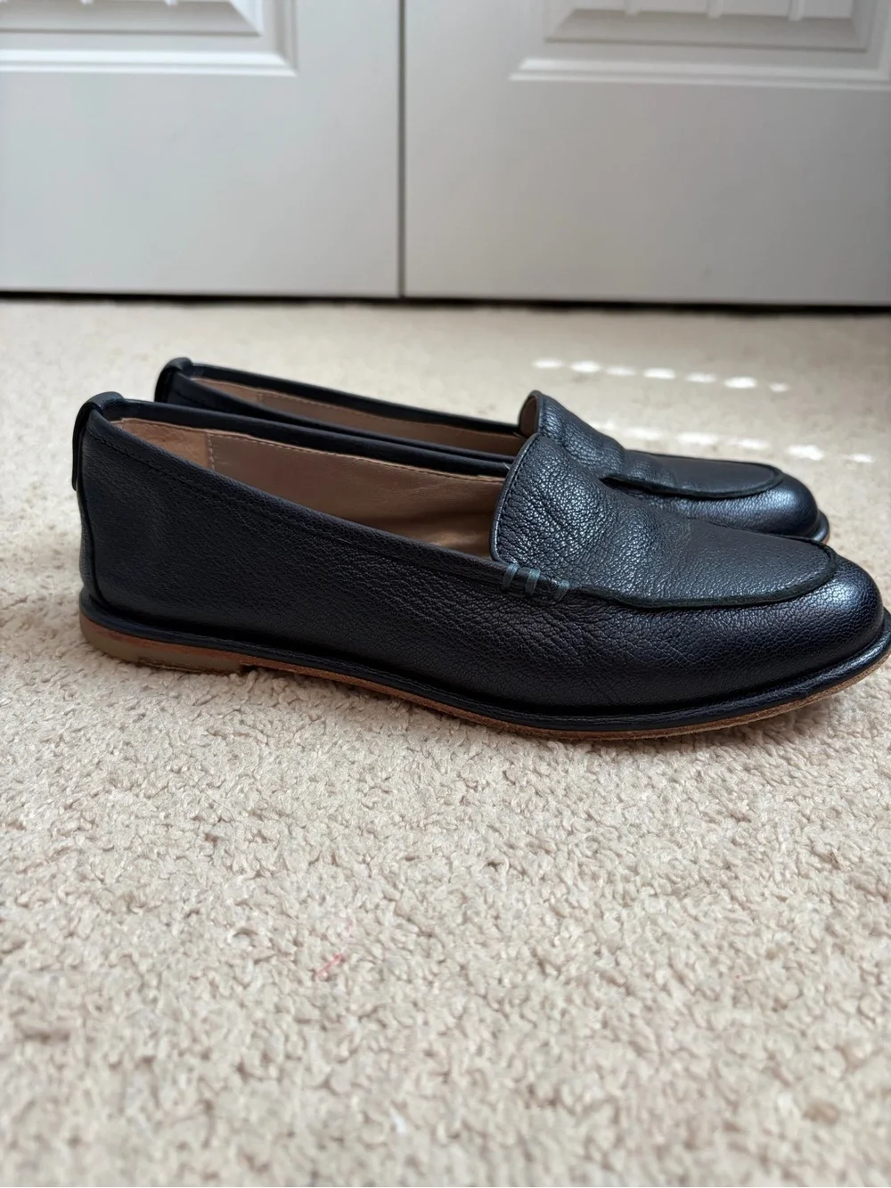 AGL Attilio Giusti Leombruni Women’s Navy Leather Loafer Flats Slip On Size 7.5